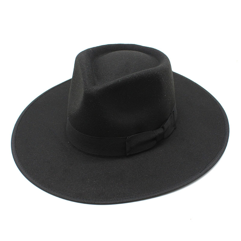 AL001001 ALLCH Unisex Classic Jazz Hat Wide Brim Felt Fedora Panama Hat - Image 5