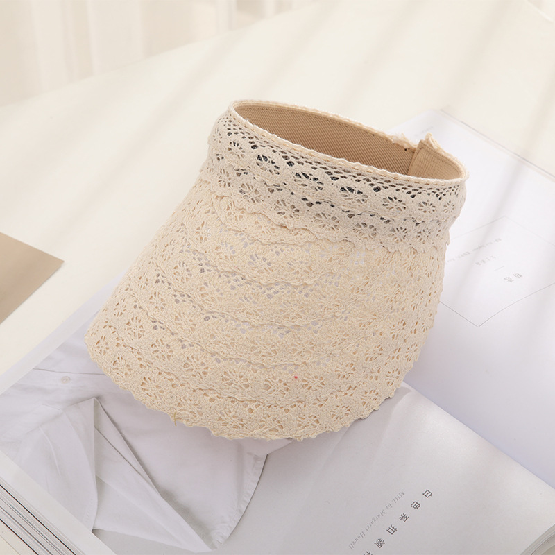AL001336 ALLCH Women Breathable Lace Fabric Sun Visor Cap - Image 6