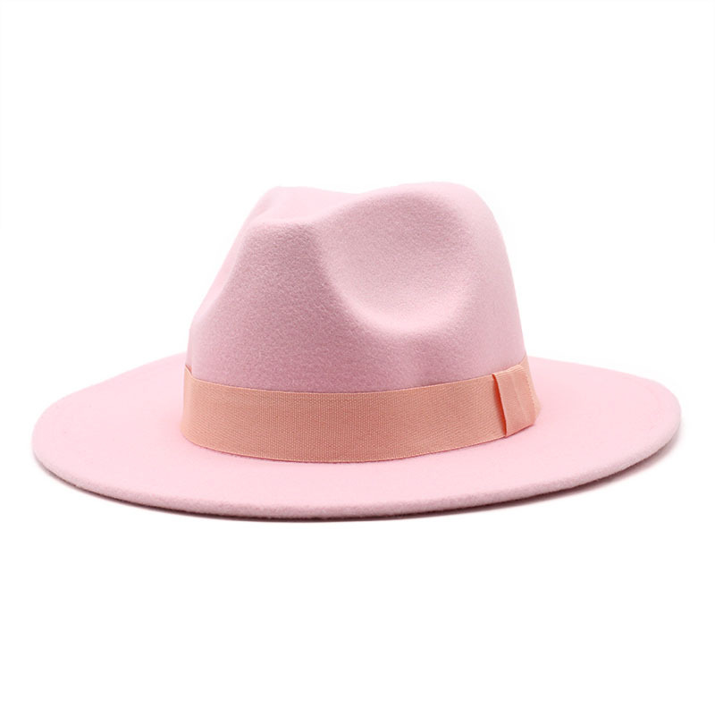AL000633 ALLCH Unisex Classic Jazz Hat Wide Brim Felt Fedora Panama Hat - Image 12