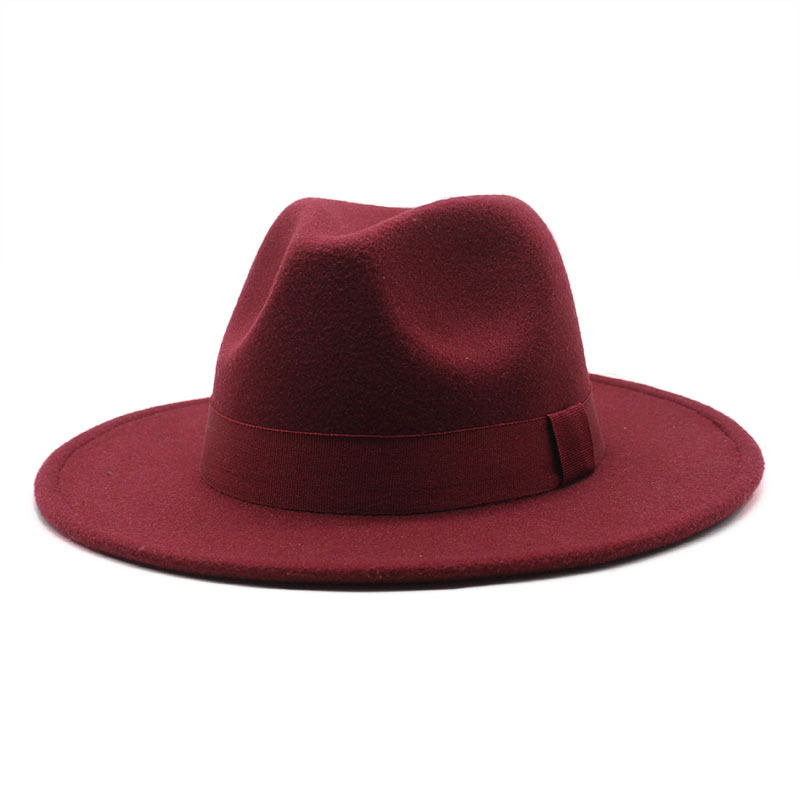 AL000633 ALLCH Unisex Classic Jazz Hat Wide Brim Felt Fedora Panama Hat - Image 13