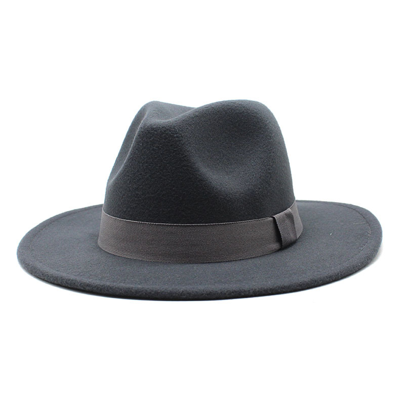 AL000633 ALLCH Unisex Classic Jazz Hat Wide Brim Felt Fedora Panama Hat - Image 14