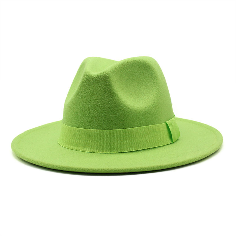 AL000633 ALLCH Unisex Classic Jazz Hat Wide Brim Felt Fedora Panama Hat - Image 5