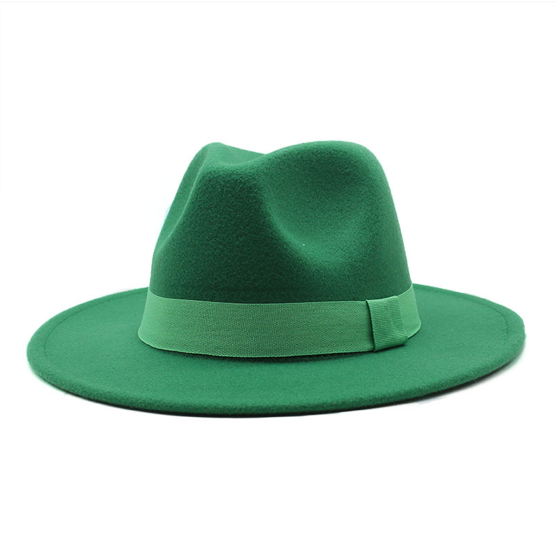 AL000633 ALLCH Unisex Classic Jazz Hat Wide Brim Felt Fedora Panama Hat - Image 6