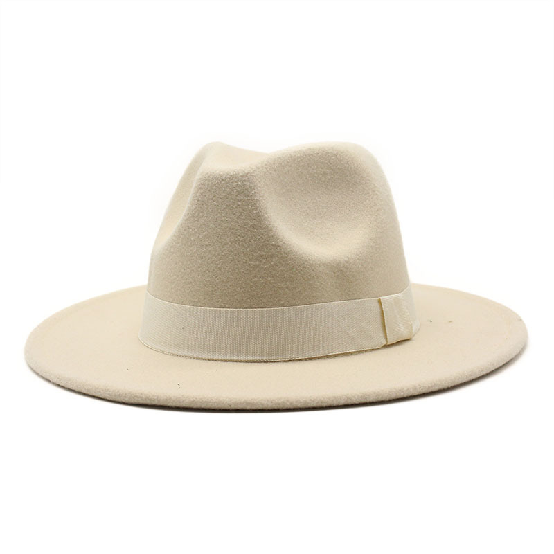 AL000633 ALLCH Unisex Classic Jazz Hat Wide Brim Felt Fedora Panama Hat - Image 7