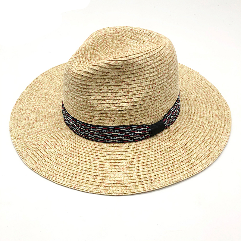 AL000306 ALLCH Women Paper Straw Panama Hat with Band