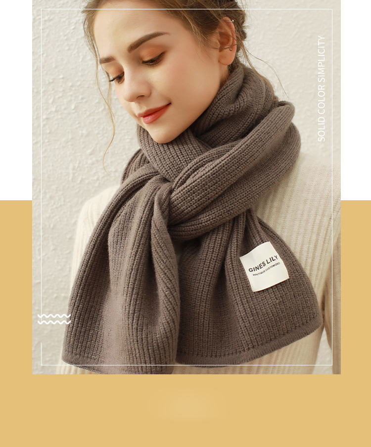 FS000691 ALLCH Knitted Women Thickening Scarf - Image 7