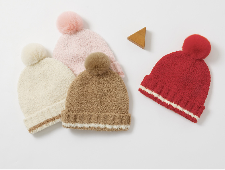 AL001342 ALLCH Baby Toddlers Winter Stripe Soft Beanie with Cotton Lining - Image 4