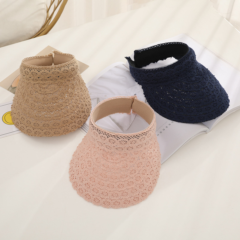 AL001336 ALLCH Women Breathable Lace Fabric Sun Visor Cap