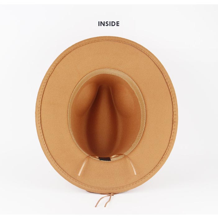 AL000536 ALLCH Tie Bow Big Wide Brim Women Fedora Hat - Image 2