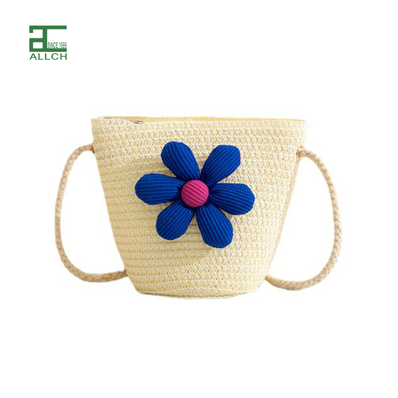 AL001729 ALLCH Children's Straw Bag Flower Straw Crossbody Bag Storage Bag For Baby Girls
