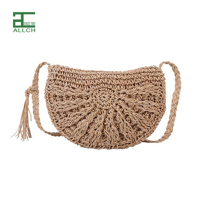 AL001747 ALLCH Straw Single Shoulder Straddle Women's Beach Holiday Bag
