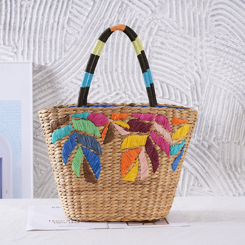 AL001697 ALLCH Embroidered Straw Bag Holiday Beach Shoulder Bag For Women - Image 2