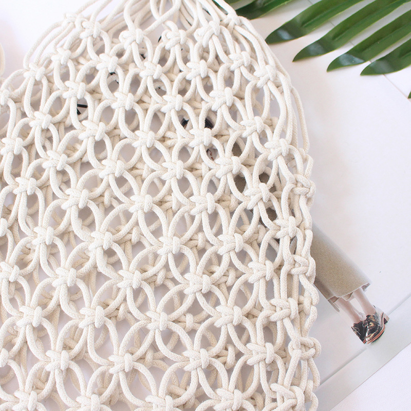 AL001698 ALLCH Single Shoulder Beach Woven Bag Fishing Net Straw Bag - Image 4